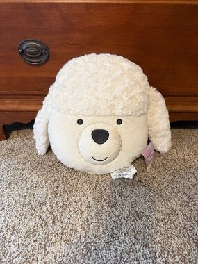 Plush Cream Puppy Accent Pillow - Soft Decorative Throw Pillow